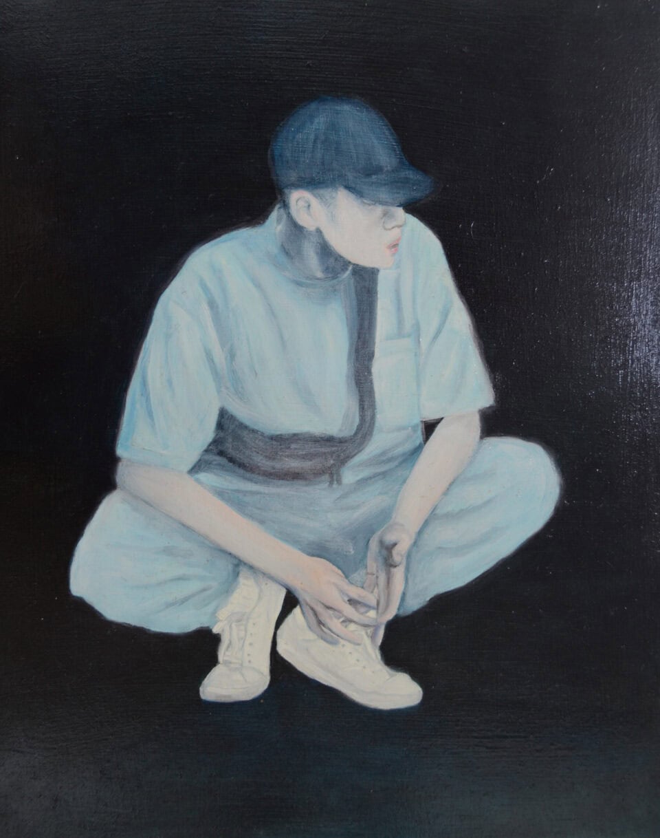 Figurine 9 huile sur bois 24X30 2024